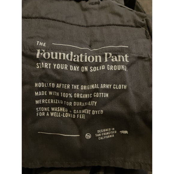 Taylor Stitch The Foundation Democratic Pants Brown Chino 34 Missing Button - Picture 10 of 10